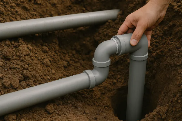 PVC pipes going underground from Dallas TX Plumbing in Dallas, TX - Commercial plumbing services
