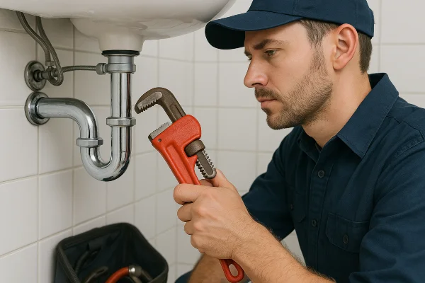 a male plumber installating a water heater from Dallas TX Plumbing in Dallas, TX - Dallas Emergency Plumbing Service